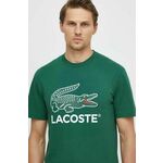 Bombažna kratka majica Lacoste zelena barva - zelena. Kratka majica iz kolekcije Lacoste, izdelana iz tanke, elastične pletenine. Model iz zračne bombažne tkanine.