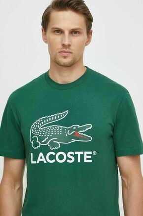 Bombažna kratka majica Lacoste zelena barva - zelena. Kratka majica iz kolekcije Lacoste