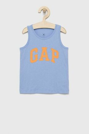 Otroški bombažen t-shirt GAP - modra. Otroški Majica brez rokavov iz kolekcije GAP. Model izdelan iz tanke