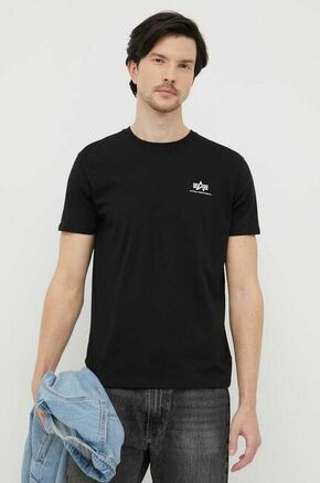 Bombažna kratka majica Alpha Industries črna barva - črna. Kratka majica iz kolekcije Alpha Industries. Model izdelan iz bombažne pletenine.