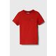 Otroška bombažna kratka majica Lacoste rdeča barva - rdeča. Otroške lahkotna kratka majica iz kolekcije Lacoste, izdelana iz visokokakovostnega materiala, ki je bil trajnostno proizveden. Model iz izjemno udobne bombažne tkanine.