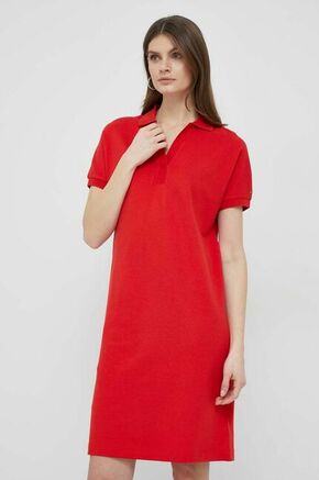 Obleka Tommy Hilfiger rdeča barva - rdeča. Lahkotna obleka iz kolekcije Tommy Hilfiger. Ohlapen model