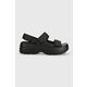 Sandali Crocs Skyline Slide ženski, črna barva, 208183 - črna. Sandali iz kolekcije Crocs. Model je izdelan iz sintetičnega materiala. Model z mehkim, oblikovanim vložkom zagotavlja udobje.