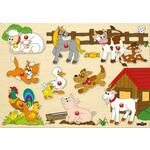 Woody Puzzle na deski - živali na kmetiji