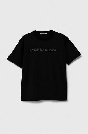 Otroška kratka majica Calvin Klein Jeans črna barva - črna. Kratka majica iz kolekcije Calvin Klein Jeans