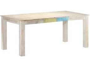 VIDAXL Jedilna miza bela 180x90x76 cm trden mangov les