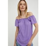 Majica Answear Lab ženska, vijolična barva - vijolična. Majica iz kolekcije Answear Lab. Model izdelan iz enobarvne tkanine. Ima okrogli izrez. Nežen material, prijeten na dotik.