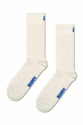 Nogavice Happy Socks Solid bela barva - bela. Nogavice iz kolekcije Happy Socks. Model izdelan iz elastičnega