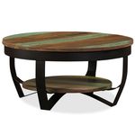 vidaXL Klubska mizica iz masivnega predelanega lesa 65x32 cm