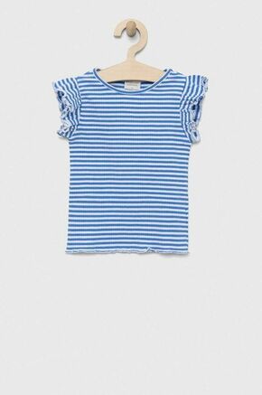 Otroška kratka majica Birba&amp;Trybeyond - modra. Otroške kratka majica iz kolekcije Birba&amp;Trybeyond. Model izdelan iz rebraste pletenine. Visokokakovosten