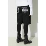 Jeans kratke hlače Evisu moški, črna barva - črna. Kratke hlače iz kolekcije Evisu. Model izdelan iz jeansa. Model iz visokokakovostnega in trpežnega materiala.