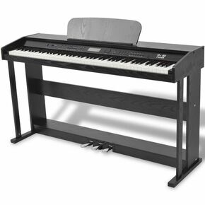 Digitalni klavir s pedali melamin 88 tipk črni