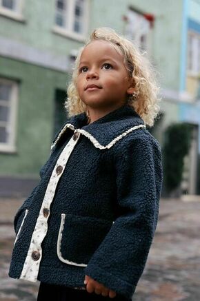 Otroški plašč Konges Sløjd črna barva - črna. Otroške Plašč iz kolekcije Konges Sløjd. Delno podložen model