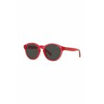 Otroška sončna očala Polo Ralph Lauren rdeča barva, 0PP9505U - rdeča. Otroška sončna očala iz kolekcije Polo Ralph Lauren. Model z enobarvnimi stekli in okvirji iz plastike. Ima filter UV 400.