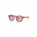 Otroška sončna očala Polo Ralph Lauren roza barva, 0PP9505U - roza. Otroška sončna očala iz kolekcije Polo Ralph Lauren. Model z enobarvnimi stekli in okvirji iz plastike. Ima filter UV 400.