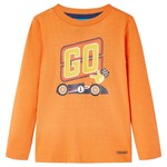 vidaXL Otroška majica z dolgimi rokavi temno oranžna 104