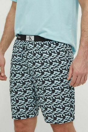 Pižama kratke hlače Calvin Klein Underwear moški - modra. Pižama kratke hlače iz kolekcije Calvin Klein Underwear. Model izdelan iz vzorčaste tkanine. Model iz izjemno udobne tkanine z visoko vsebnostjo bombaža.