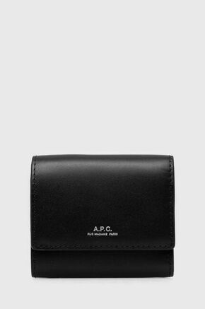 Usnjena denarnica A.P.C. Compact Lois Small črna barva