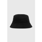 Bombažni klobuk Levi's črna barva - črna. Klobuk iz kolekcije Levi's. Model z ozkim robom, izdelan iz enobarvnega materiala.