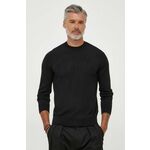 Volnen pulover Armani Exchange moški, črna barva - črna. Pulover iz kolekcije Armani Exchange. Model izdelan iz tanke, elastične pletenine. Zaradi svoje visoke termoregulacijske sposobnosti vam volna pomaga ohranjati toploto, ko je hladno, in...