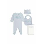 Komplet za dojenčka Kenzo Kids - modra. Komplet za dojenčka iz kolekcije Kenzo Kids. Model izdelan iz pletenine s potiskom.