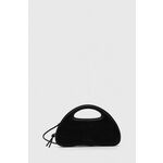Usnjena torbica Furla črna barva - črna. Majhna torbica iz kolekcije Furla. Model na zapenjanje, izdelan iz naravnega usnja. Trden material, ki ohranja obliko.