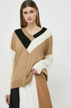 Volnen pulover BOSS ženski - pisana. Pulover iz kolekcije BOSS. Model izdelan iz tanke pletenine. Zaradi svoje visoke termoregulacijske sposobnosti vam volna pomaga ohranjati toploto
