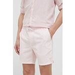 Kopalne kratke hlače Guess roza barva - roza. Kopalne kratke hlače iz kolekcije Guess. Model izdelan iz vzorčastega materiala. Izjemno zračen, udoben material.