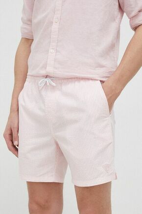 Kopalne kratke hlače Guess roza barva - roza. Kopalne kratke hlače iz kolekcije Guess. Model izdelan iz vzorčastega materiala. Izjemno zračen