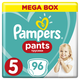 Pampers hlačne plenice Pants 5 (12-17 kg) Junior Mega Box 96 kosov
