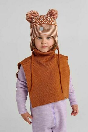 Otroška volnena kapa Reima Kuuru rjava barva - rjava. Otroška kapa iz kolekcije Reima. Model izdelan iz vzorčaste pletenine.