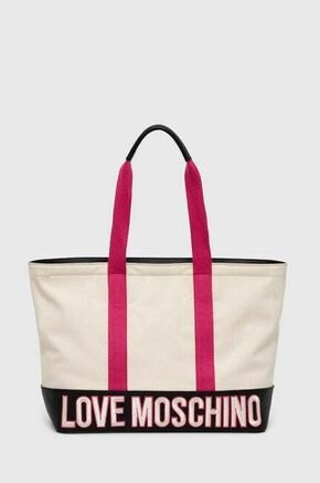 Torbica Love Moschino - pisana. Velika nakupovalna torbica iz kolekcije Love Moschino. Model na zapenjanje