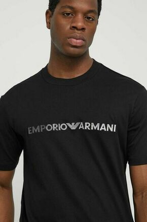 Bombažna kratka majica Emporio Armani moški