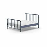Modra kovinska postelja z letvenim dnom 160x200 cm BRONXX – Vipack