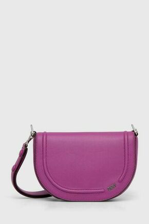 Torbica Dkny vijolična barva - vijolična. Srednje velika torbica iz kolekcije Dkny. Model na zapenjanje