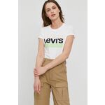 T-shirt Levi's bela barva - bela. T-shirt iz kolekcije Levi's. Model izdelan iz tanke, rahlo elastične pletenine.