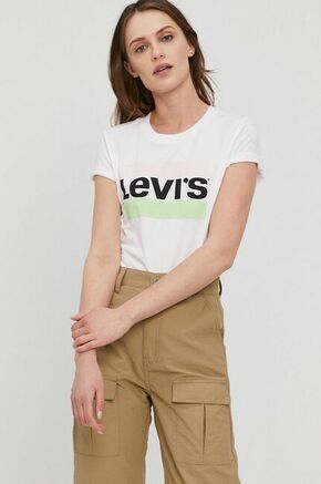 T-shirt Levi's bela barva - bela. T-shirt iz kolekcije Levi's. Model izdelan iz tanke