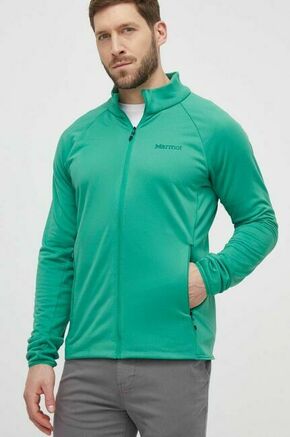 Športni pulover Marmot Leconte zelena barva - zelena. Športni pulover iz kolekcije Marmot. Model z zapenjanjem na zadrgo