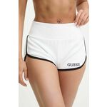 Kratke hlače za na plažo Guess bela barva - bela. Kratke hlače za na plažo iz kolekcije Guess. Model izdelan iz elastične pletenine.