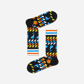 Nogavice Happy Socks črna barva - črna. Visoke nogavice iz kolekcije Happy Socks. Model izdelan iz elastičnega