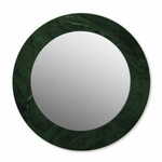 tulup.si Okroglo stensko okrasno ogledalo Zeleni marmor fi 60 cm