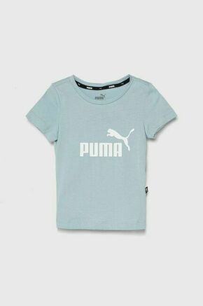 Otroška bombažna kratka majica Puma črna barva - modra. Otroške kratka majica iz kolekcije Puma. Model izdelan iz tanke