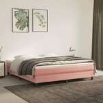 vidaXL Box spring posteljni okvir roza 160x200 cm žamet