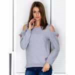 Factoryprice Ženska majica CUT s trakovi svetlo siva PL-BL-1452.02_261916 S