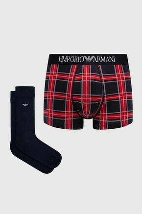 Boksarice in nogavice Emporio Armani Underwear moški - pisana. Komplet bokserke in nogavice iz kolekcije Emporio Armani Underwear. Model izdelan iz vzorčaste