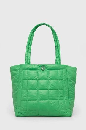 Torbica MICHAEL Michael Kors zelena barva - zelena. Velika nakupovalna torbica iz kolekcije MICHAEL Michael Kors. na zapenjanje