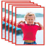 Vidaxl Foto okvirji 5 kosov stenski/namizni rdeči 50x60 cm MDF