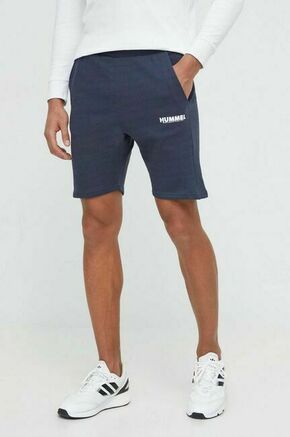 Bombažne kratke hlače Hummel mornarsko modra barva - mornarsko modra. Kratke hlače iz kolekcije Hummel. Model izdelan iz rahlo elastičnega materiala