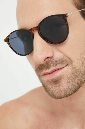 Sončna očala Tommy Jeans rjava barva - rjava. Sončna očala iz kolekcije Tommy Jeans. Model s enobarvnimi stekli in okvirji iz kombinacije umetne snovi in kovine. Ima filter UV 400.