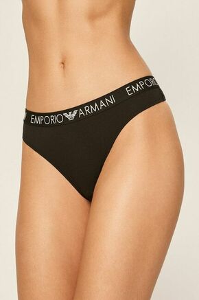 Emporio Armani tangice (2-pack) - črna. Tangice iz kolekcije Emporio Armani. Model izdelan iz enobarvne tkanine. V kompletu sta dva para.